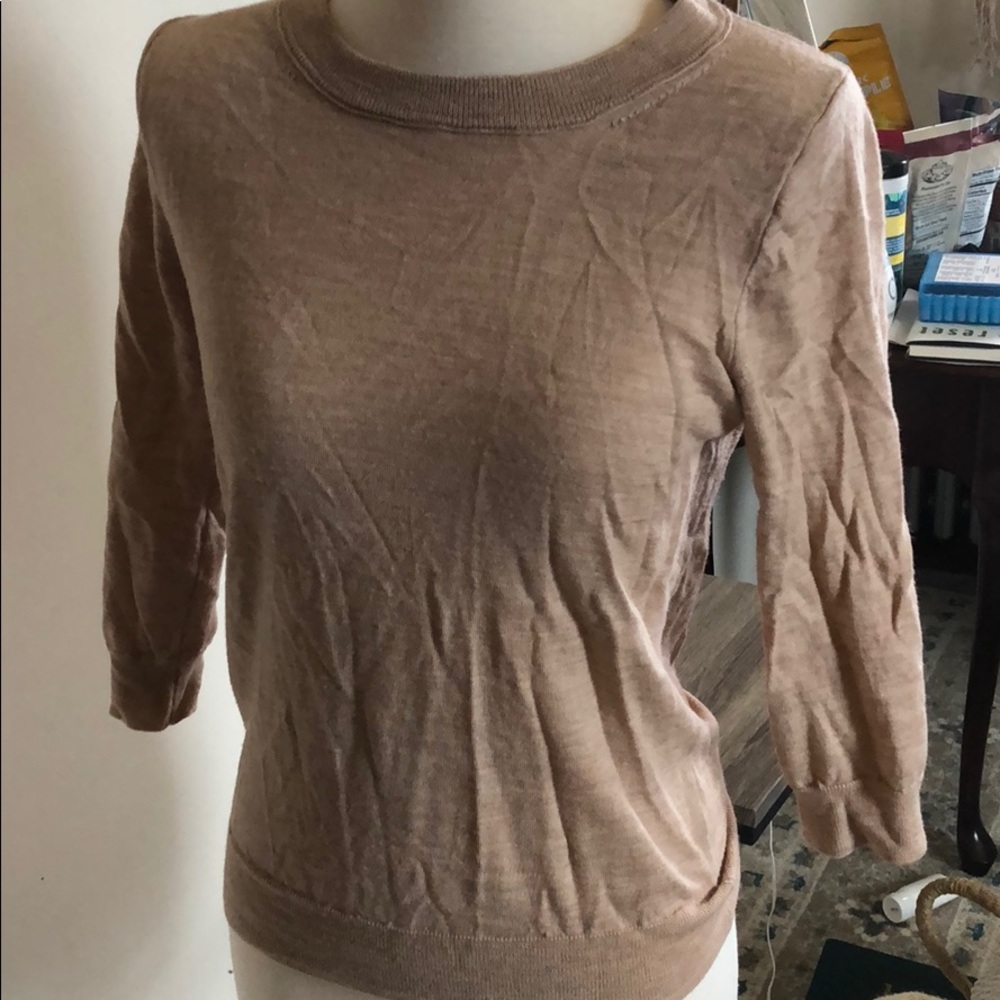 Basic beige thin wool sweater